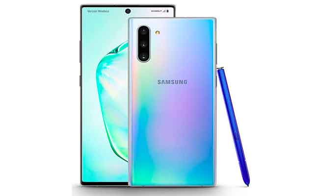 Le Galaxy Note 10+ 5G se dévoile dans un premier rendu