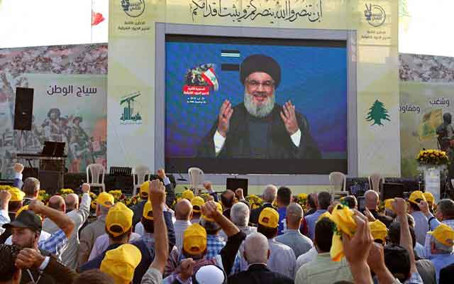 Le secrétaire général du Hezbollah, Hassan Nasrallah menace Israël