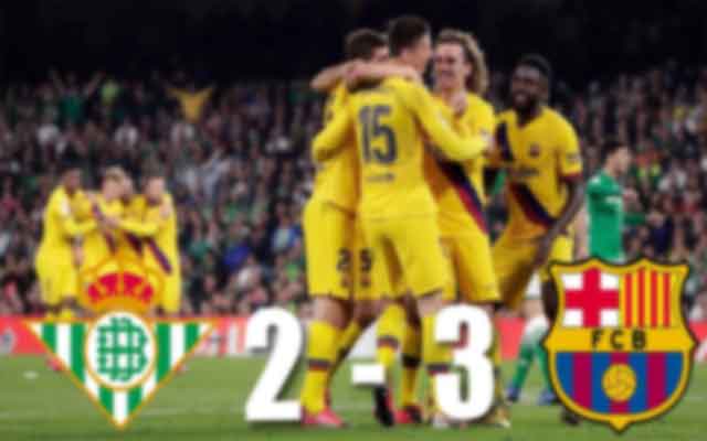 Barcelone bat Betis 3-2 et avance vers le titre