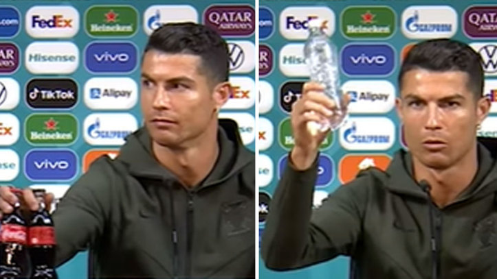 Cristiano Ronaldo préfère l'eau au Coca