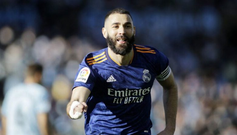 Benzema a marqué deux penaltys lors de la victoire du Real Madrid sur le Celta Vigo