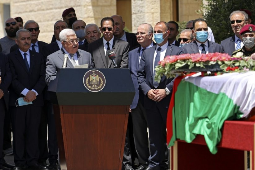 Le président palestinien Mahmoud Abbas préside la cérémonie des funérailles  de la journaliste Shireen Abu Akleh | Aljazayr.com