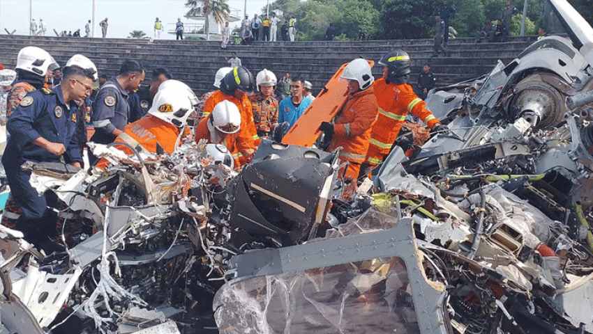 Collision d'hélicoptères en Malaisie : 10 morts lors d'une répétition d'événement
