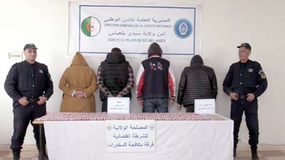 Démantèlement d'un réseau de trafic de psychotropes à Sidi Bel Abbès : 5 000 comprimés saisis et quatre arrestations.