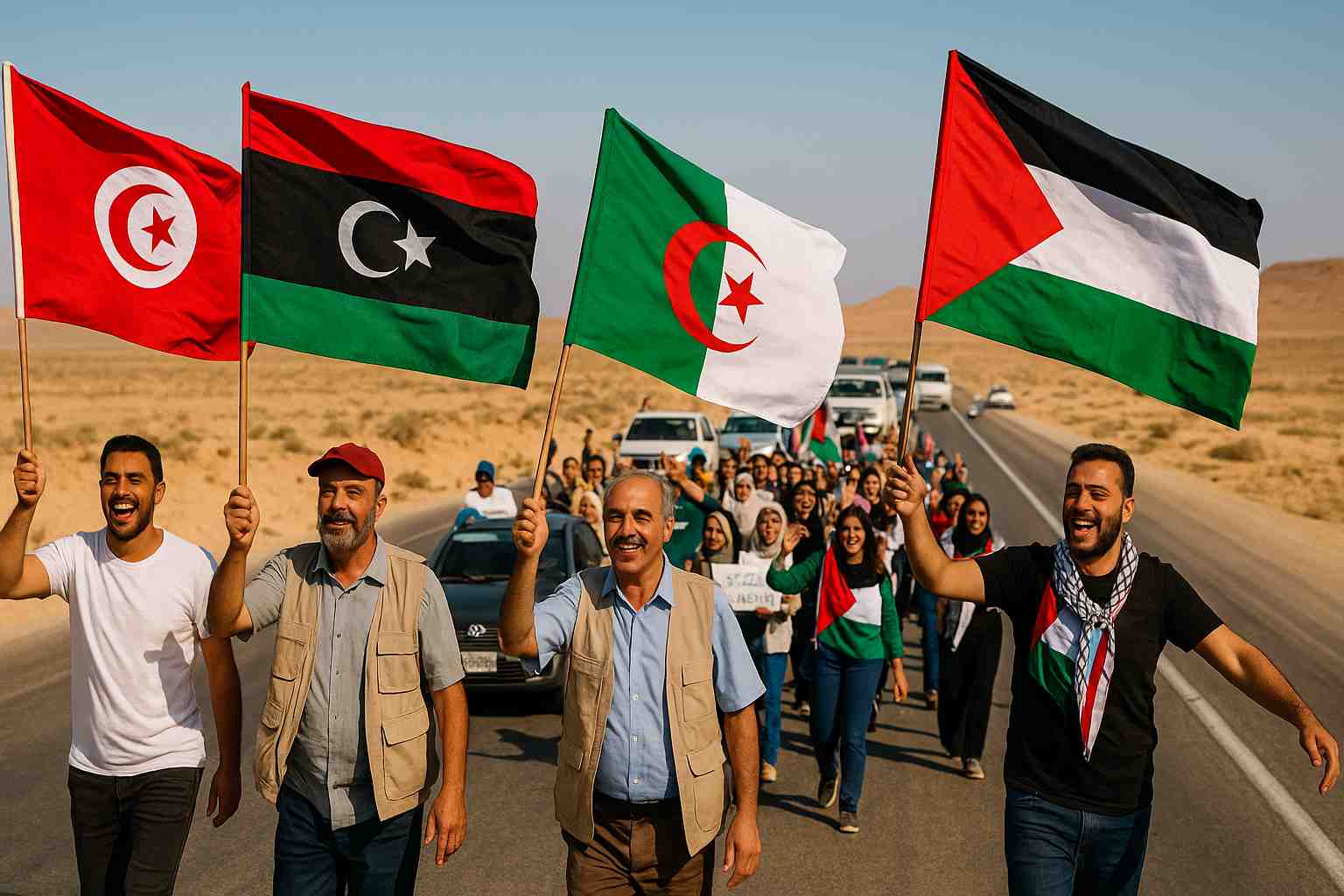 Caravane Al Soumoud bloquée en Libye : trois Tunisiens détenus dans des conditions opaques à Benghazi