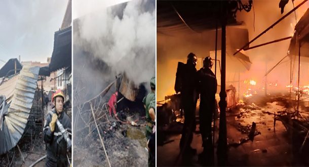 Incendie au marché des escaliers derrière la coupole : intervention rapide des pompiers