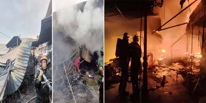 Incendie au marché des escaliers derrière la coupole : intervention rapide des pompiers