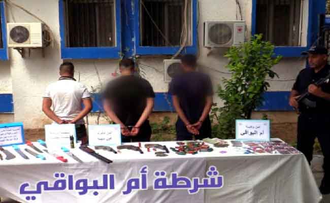Démantèlement d’un réseau criminel à Aïn M’lila : 3 arrestations pour trafic d’armes artisanales et de psychotropes
