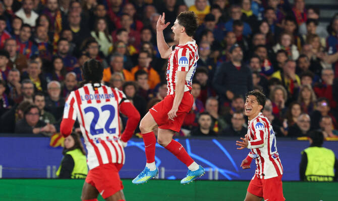 Ligue des champions : Barcelone réduit à 10, l’Atlético prend l’avantage 2-0