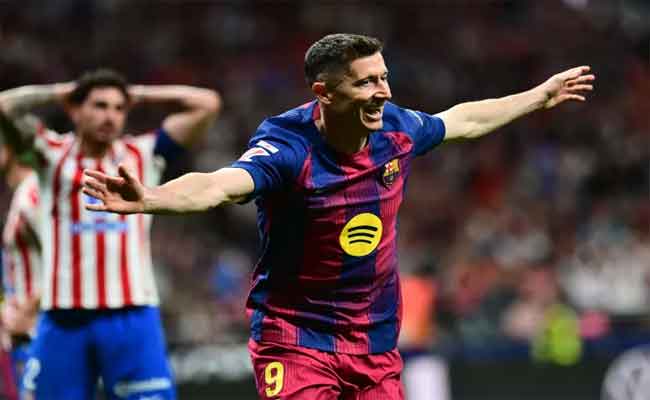 Lewandowski crucifie l’Atlético et propulse le FC Barcelone vers le titre
